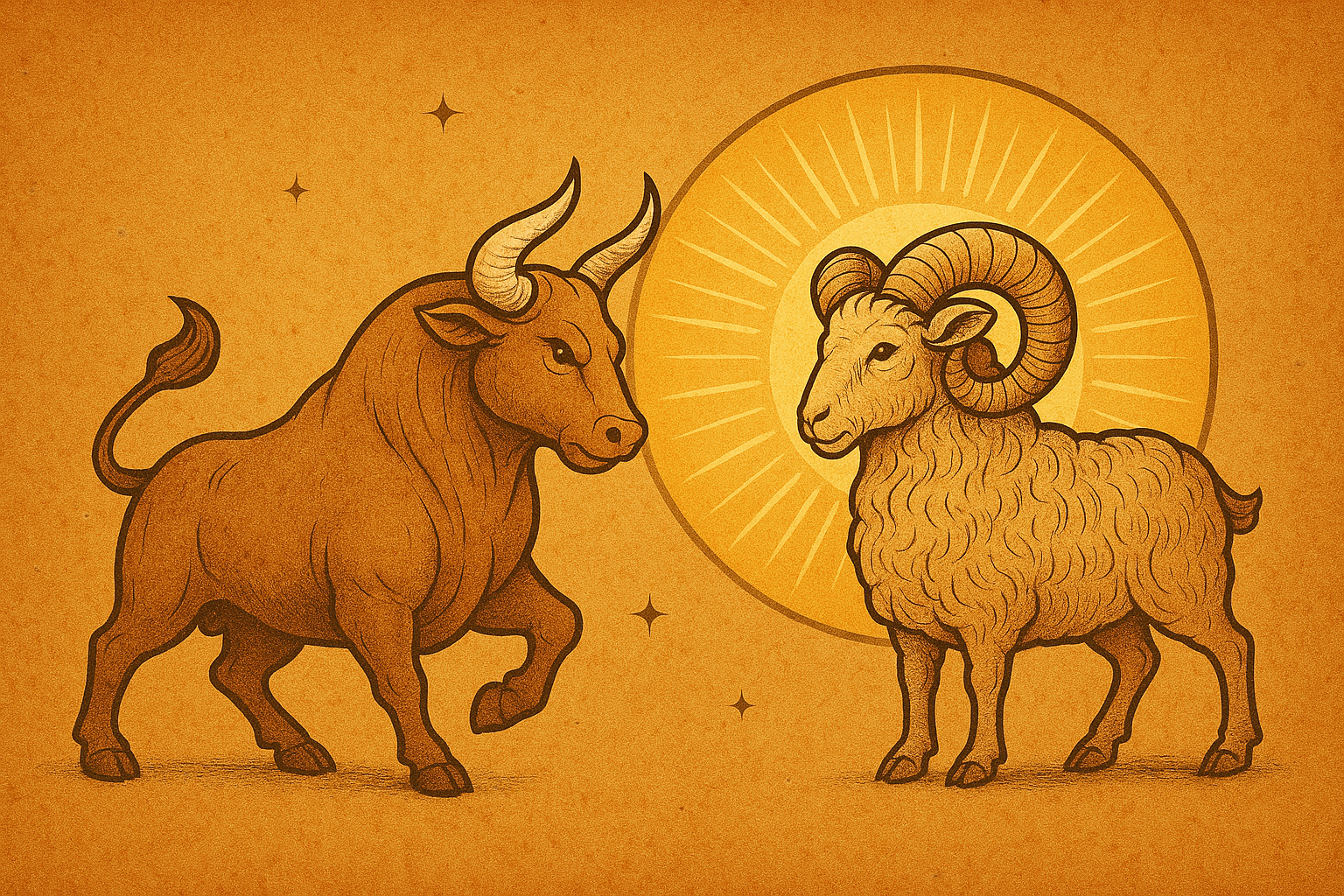 Effects of the Sun in the Ascendant (1st House) for Taurus Ascendant and Aries Moon Sign.